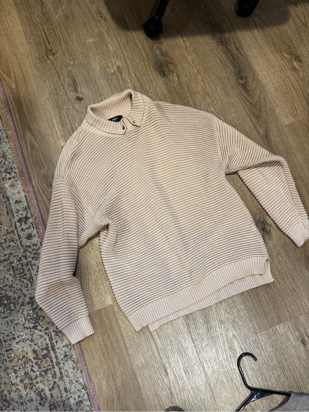 Able Women’s Ribbed Crewneck Sweater in Beige